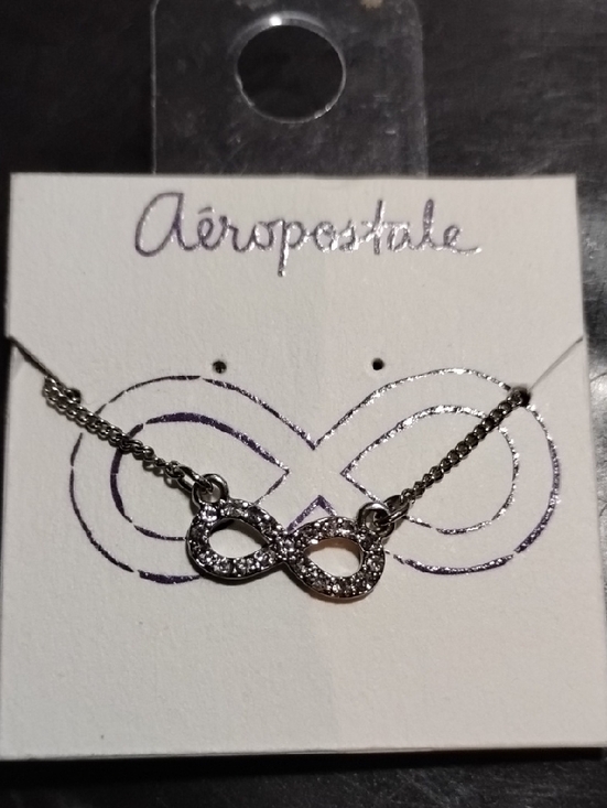 Aeropostale Jewelry - Aeropostale Silver Infinity Necklace with Crystal Accents